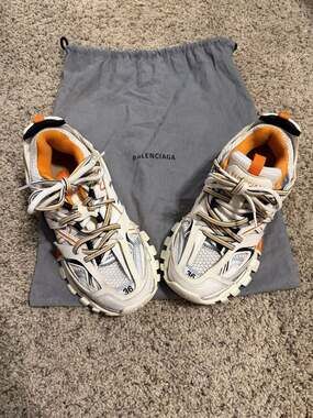 Authentic women’s Balenciaga Track Sneakers White Orange
